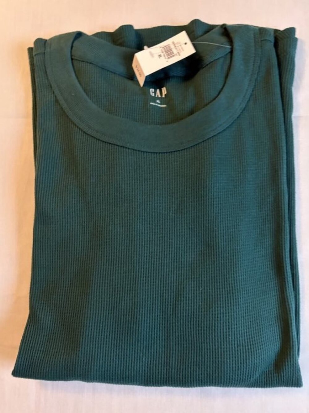 Gap Crew Neck Waffle Knit Long Sleeve Tee Shirt XL